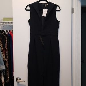 ASOS Plunging Jumpsuit NWT Size 10 Dark Navy Blue